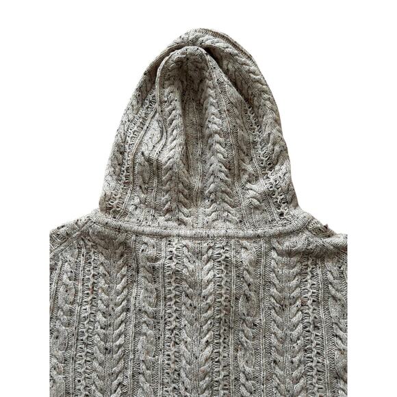 Eddie Bauer Women’s Wool & Cashmere Blend Hooded Cable Knit Fisherman Sweater XL - Picture 9 of 13